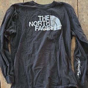 The North Face Black Long-Sleeve Logo Shirt with White Print